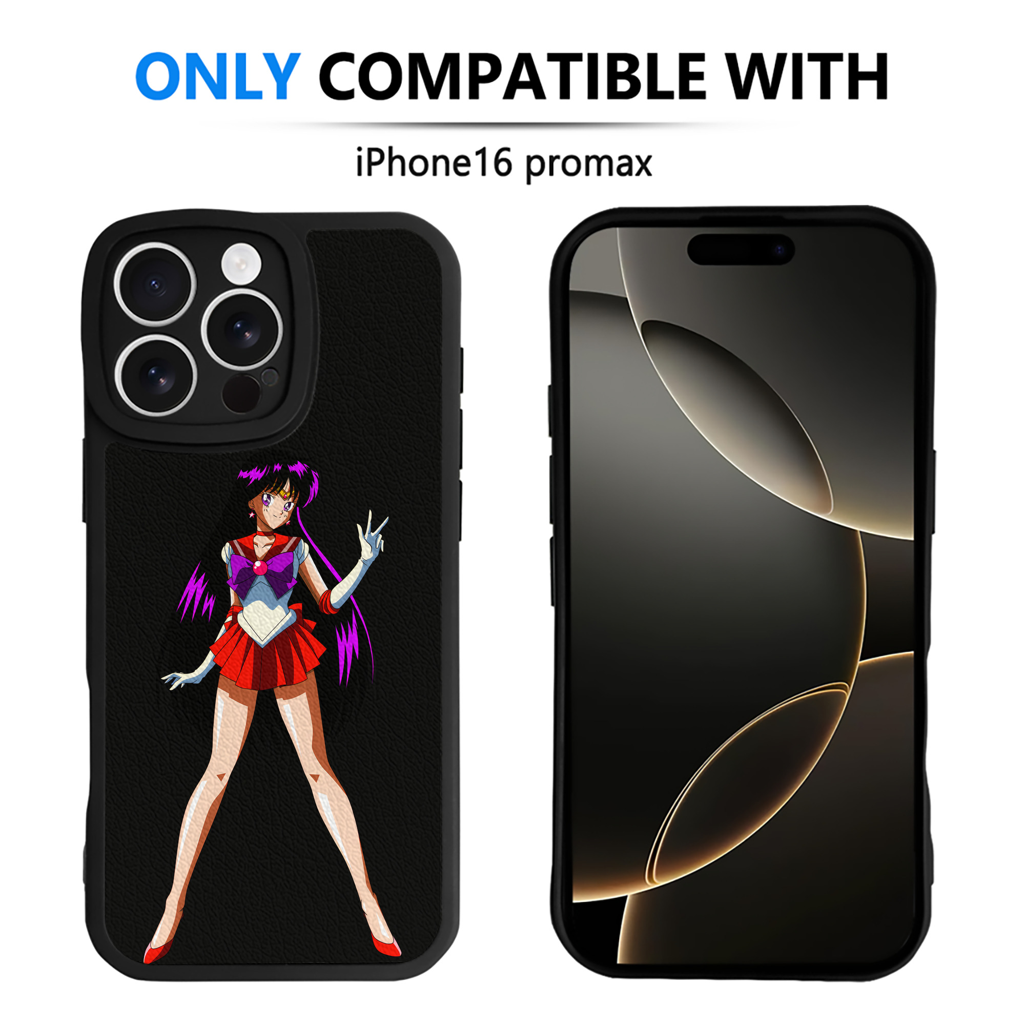 （画像用） 美少女戦士セーラームーン 火野レイ ひの レイ Sailor Moon Hino Rei （セーラーマーズ,Sailor Mars） 【iPhone 16シリーズ対応】シリコンスマホケース（レザー調） 材質：シリコン